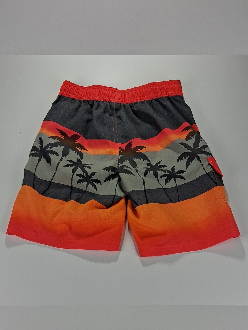 Boys Wonder Nation Swimming Trunks Size Medium (8) Sunset Palm - Red/Orange - Picture 4 of 10